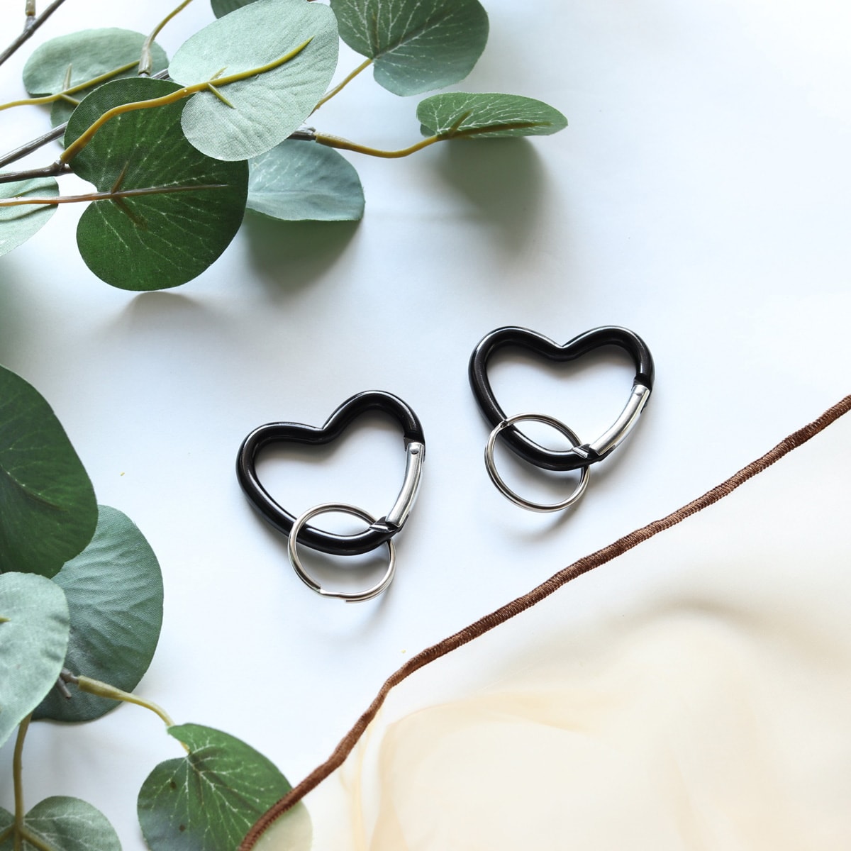 カラビナキーホルダーハート形S 2P 088458