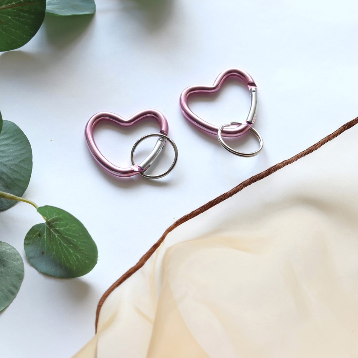 カラビナキーホルダーハート形S 2P 088458