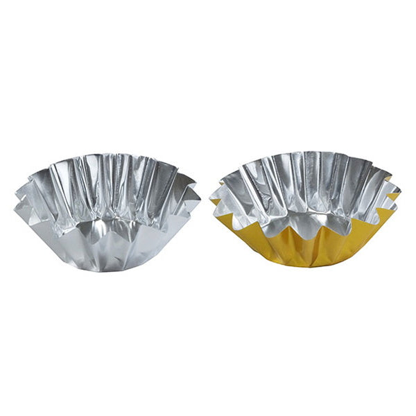 料理用アルミケース金・銀12枚 095503