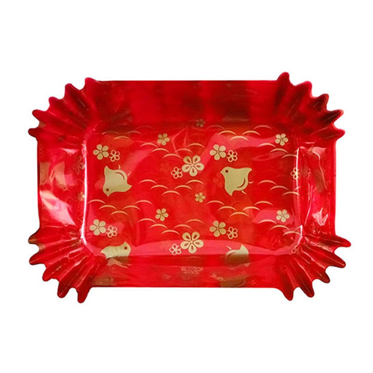 おかずカップ角型特大千鳥柄赤15枚 096045