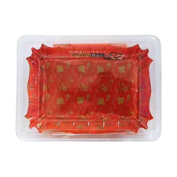 おかずカップ おせち料理 お正月 角型超特大 千鳥柄 赤 6枚 096192