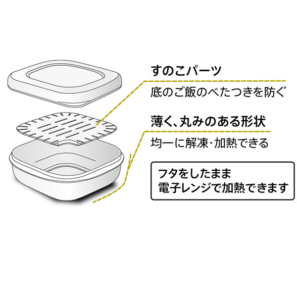 食品保存容器 冷凍容器 ごはん冷凍 マーナ(marna) K745 極(きわみ) 冷凍ご飯容器 ホワイト 201784