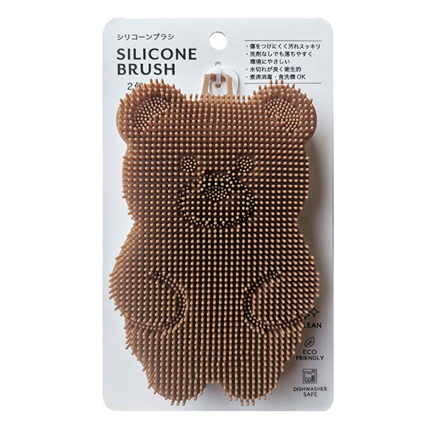 食器用スポンジ 台所用スポンジ シリコンブラシ 2Pセット クマ 214244