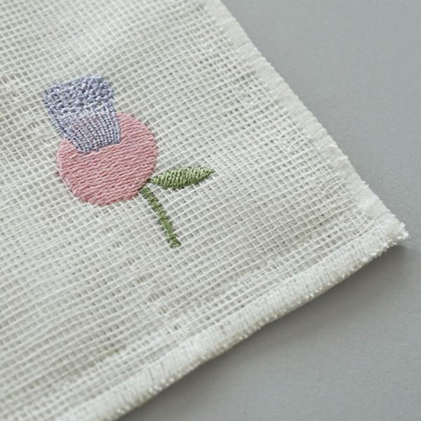 ダスター 台ふきん かやふきん かや布巾 アクシス カヤ生地フキン刺繍フラワーピンク 30×30cm 218137