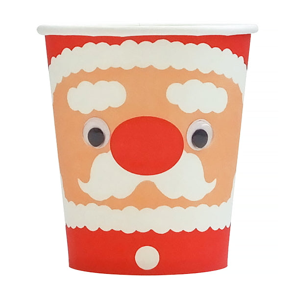 紙コップ 目玉付きペーパーカップメリークリスマス柄 300354