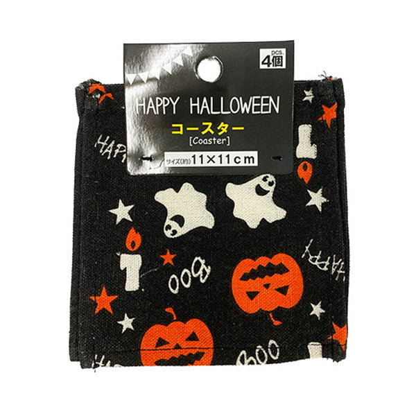 【OUTLET】コースター ハロウィン/ブラック 4P 301354