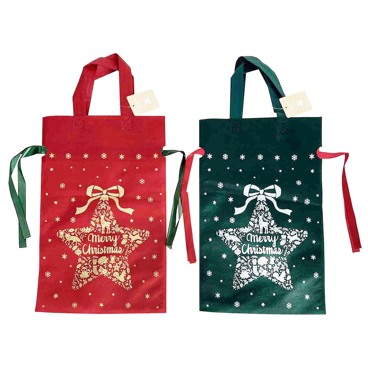 不織布バッグ ハンドル付 クリスマスフォレスト 301979