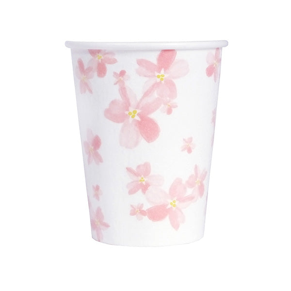 【在庫限り】桜柄 はなの断熱ペーパーカップ 270ml 8個入り 302282