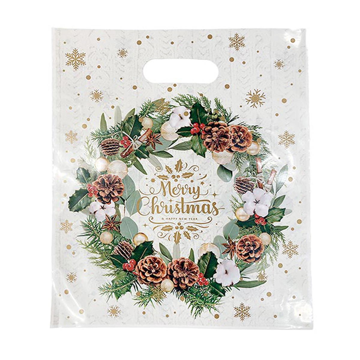 ソフトハンディバッグ M 4P ナチュラルクリスマス 302333