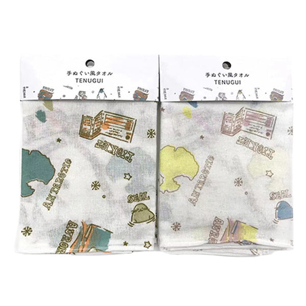 【OUTLET】タオル フェイスタオル 手ぬぐい風タオル33×90cm 綿100% 南極柄 302592