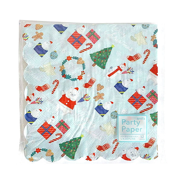 【OUTLET】パーティーペーパー 12P しろふわアニマル 303180