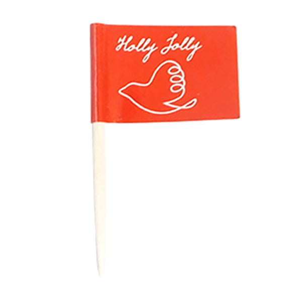 ミニフラッグピック手描きクリスマス柄15本 303934