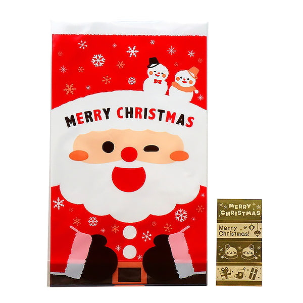 【OUTLET】ビニールバッグ L 4P マチ ハッピーサンタ 303998