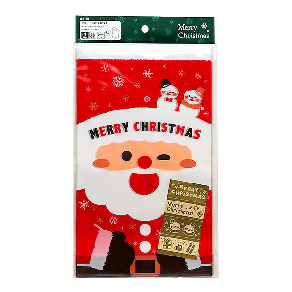 【OUTLET】ビニールバッグ L 4P マチ ハッピーサンタ 303998