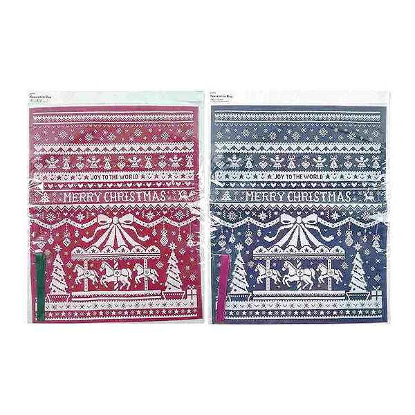 【OUTLET】ラッピング用不織布バッグ L 底マチ付 ノルディック柄 304009