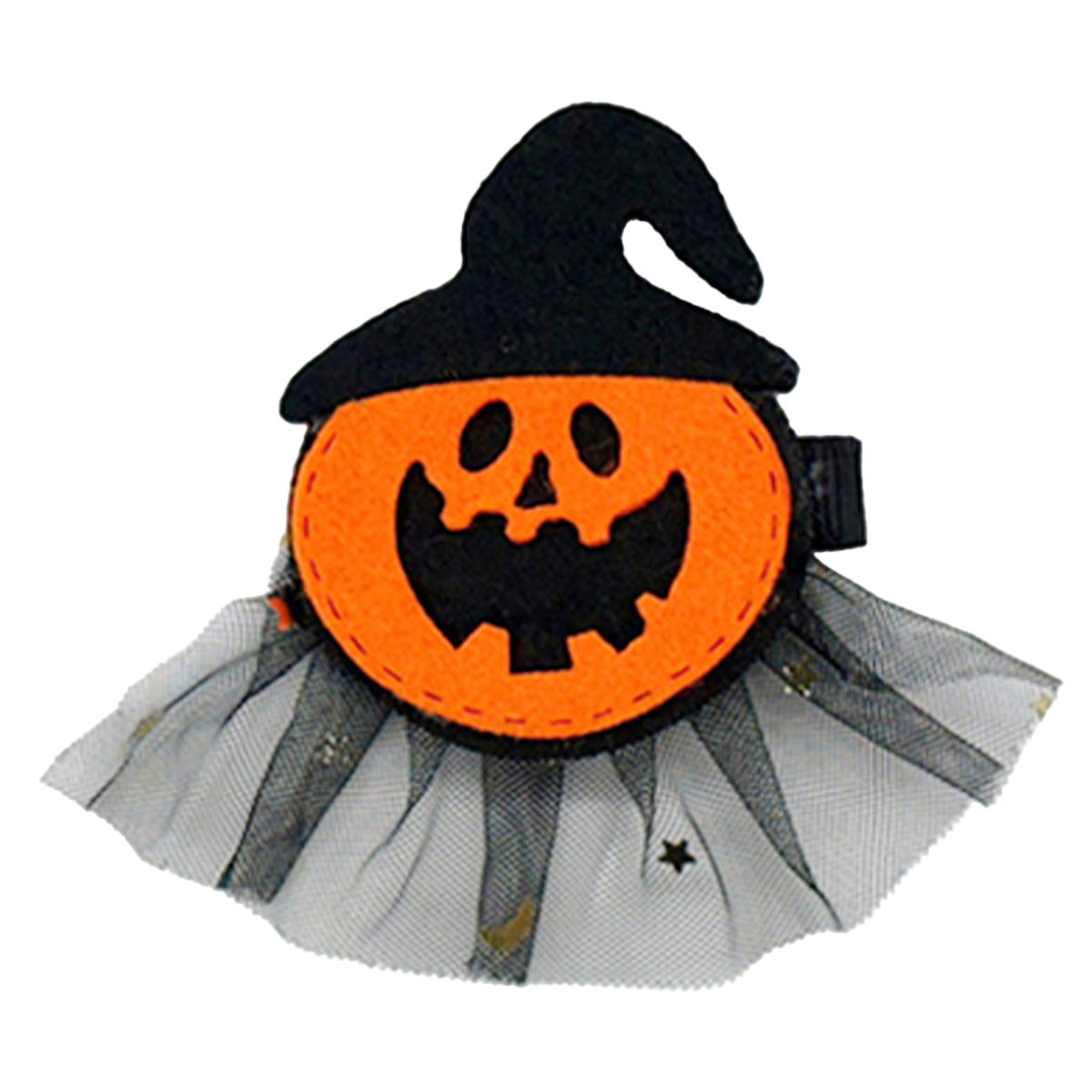 【在庫限り】ハロウィンヘアークリップレース付き かぼちゃ 304167