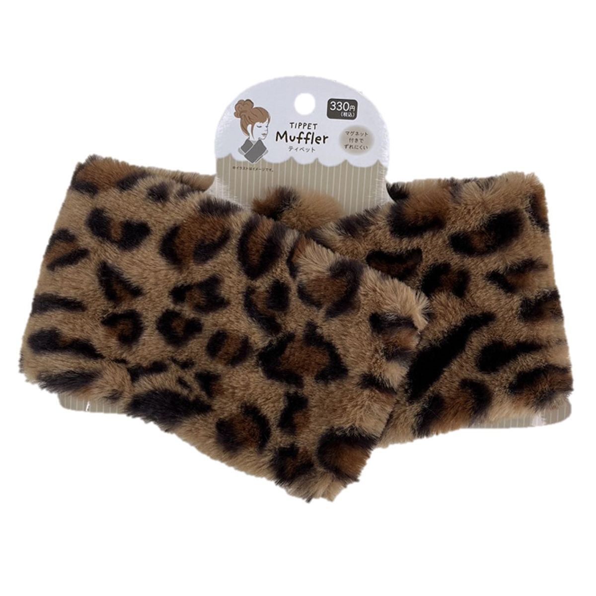 ティペット マフラー 首巻き ネックウォーマー レオパード柄 60cm 304186