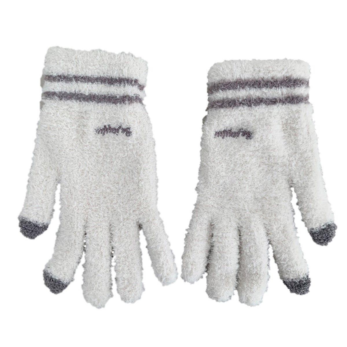 【OUTLET】手袋 レディース フリーサイズ フェザーヤーングローブ ロゴ柄 アイボリー 304195