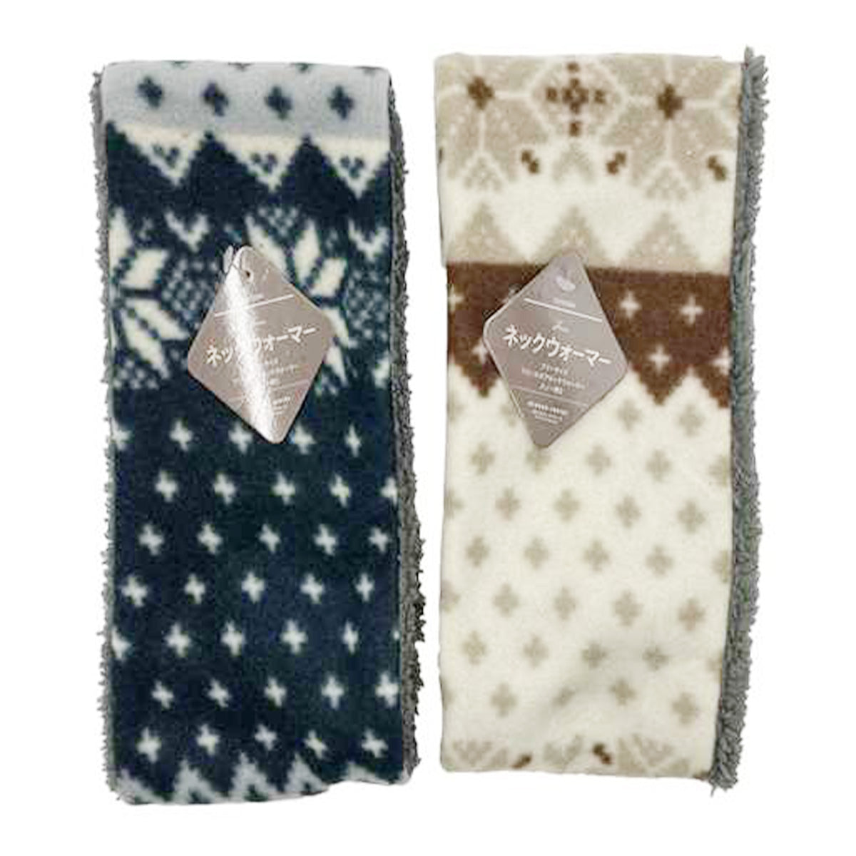 【OUTLET】首巻き スヌード フリースボアネックウォーマー スノー柄 304341