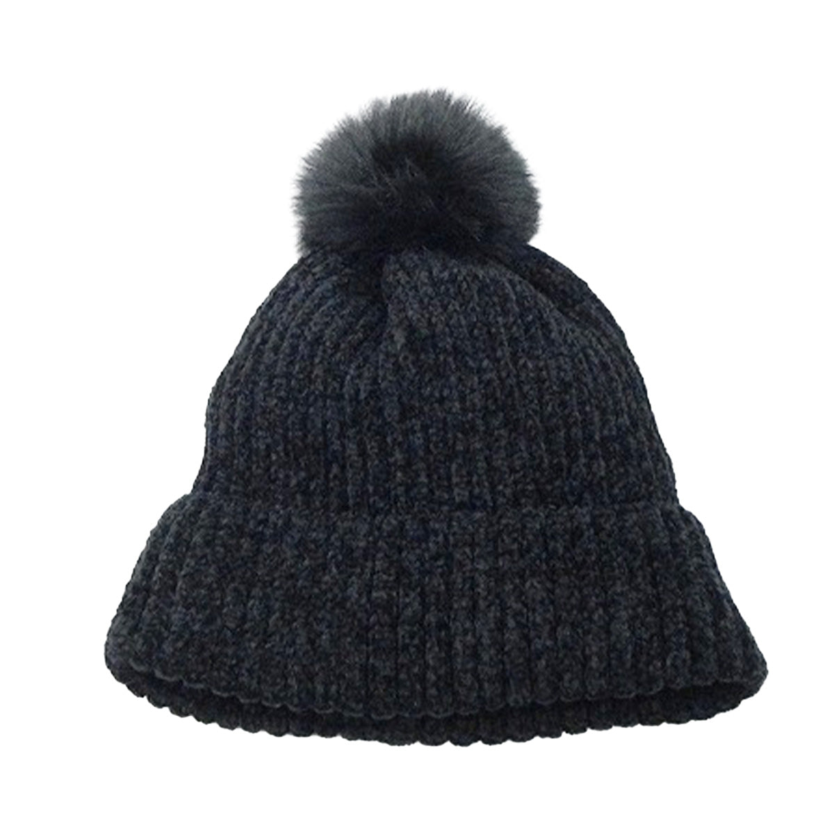 【OUTLET】裏ファーとんがりニット帽 ブラック 304385