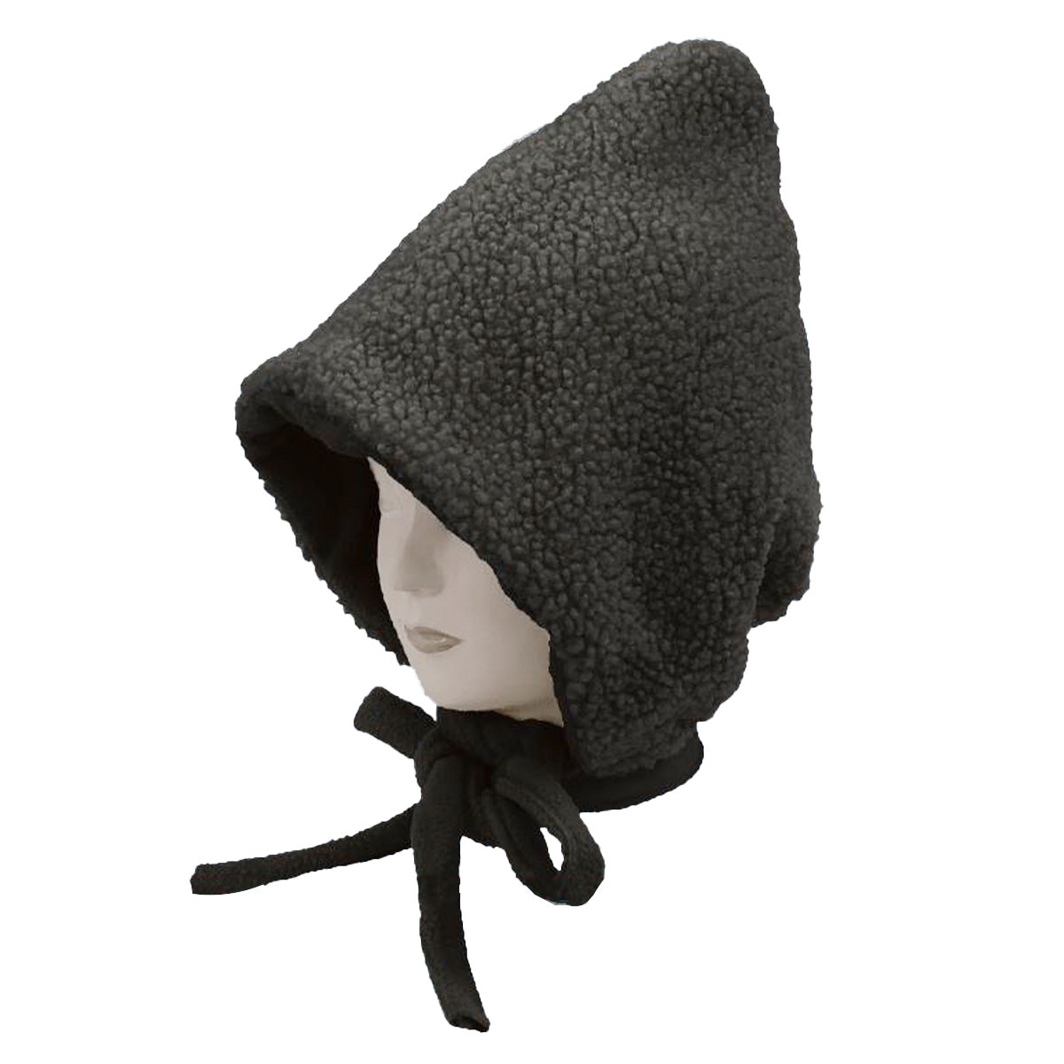 【OUTLET】帽子 ぼうし ふわふわとんがりハット 秋冬用 防寒 ブラック 304392