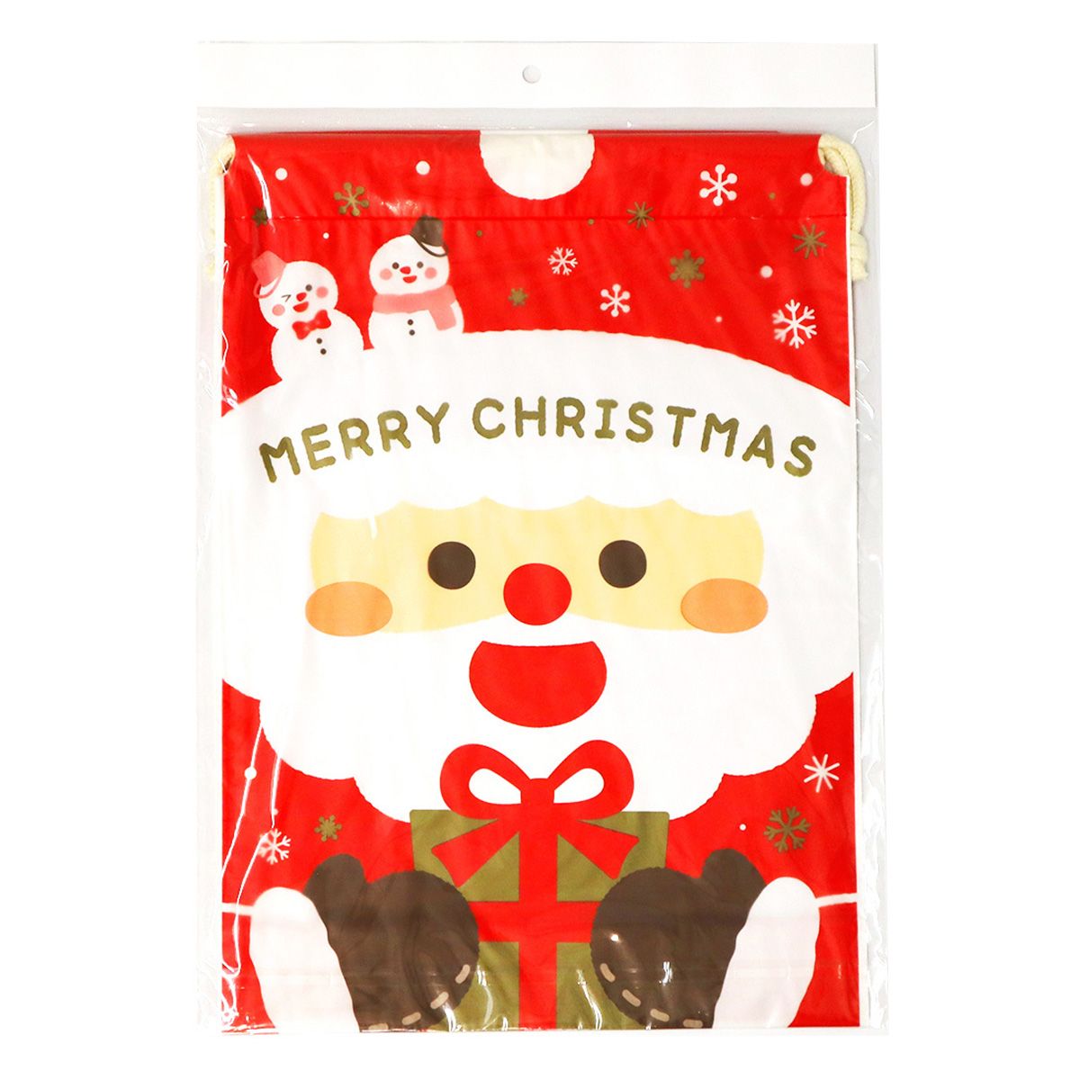 【OUTLET】巾着BAG L PEマチ付にこにこサンタ 304548