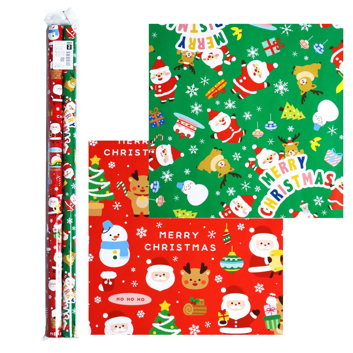 【OUTLET】包装紙 ラッピング紙 クリスマス 2Pエンジョイサンタ 304569
