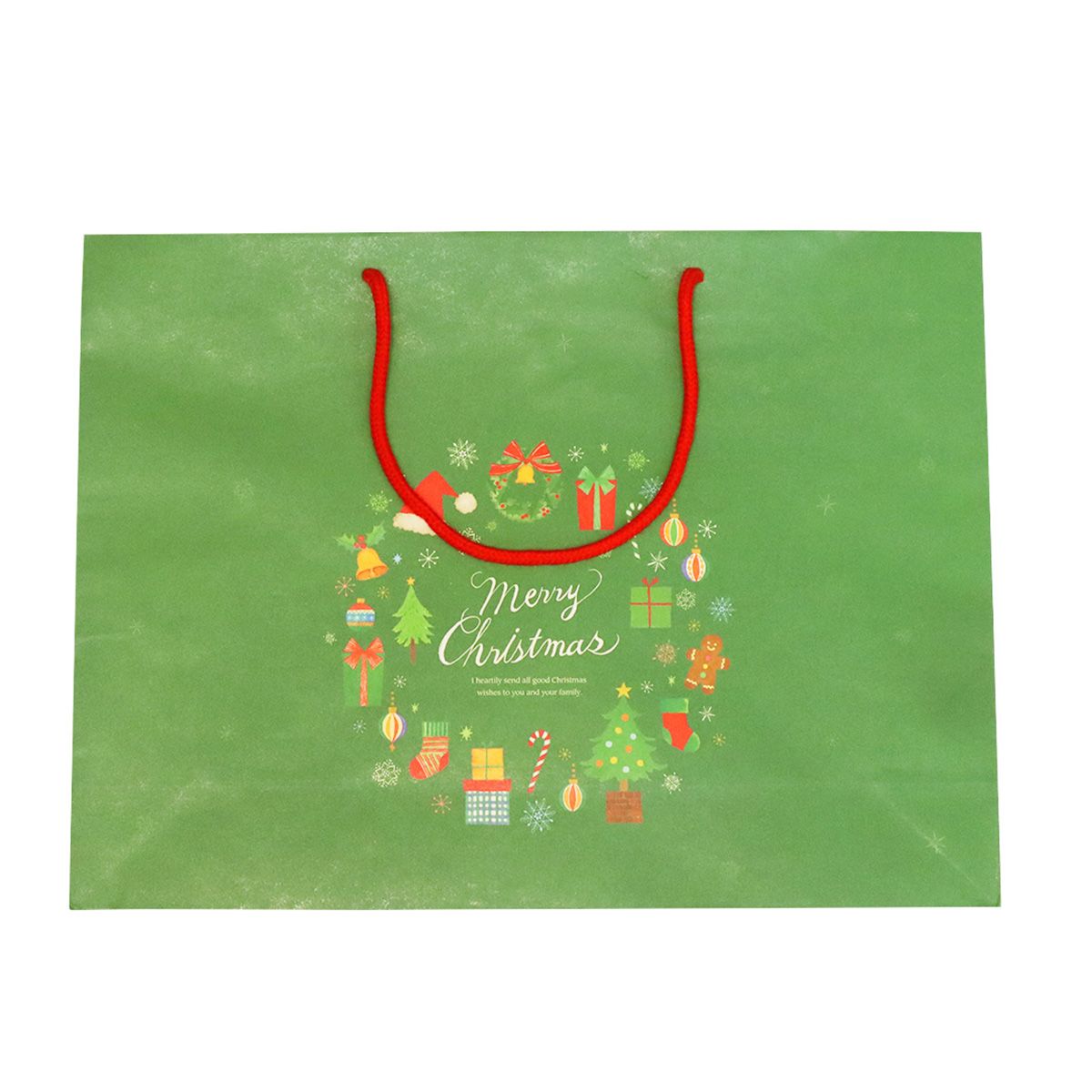 【OUTLET】ギフトバッグ 紙袋 手提げバッグ L ハッピーホリデー W40×D11×H30cm 304577