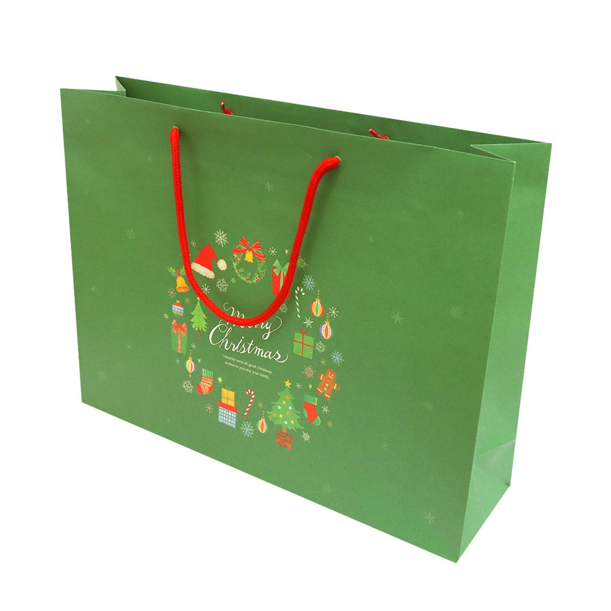 【OUTLET】ギフトバッグ 紙袋 手提げバッグ L ハッピーホリデー W40×D11×H30cm 304577