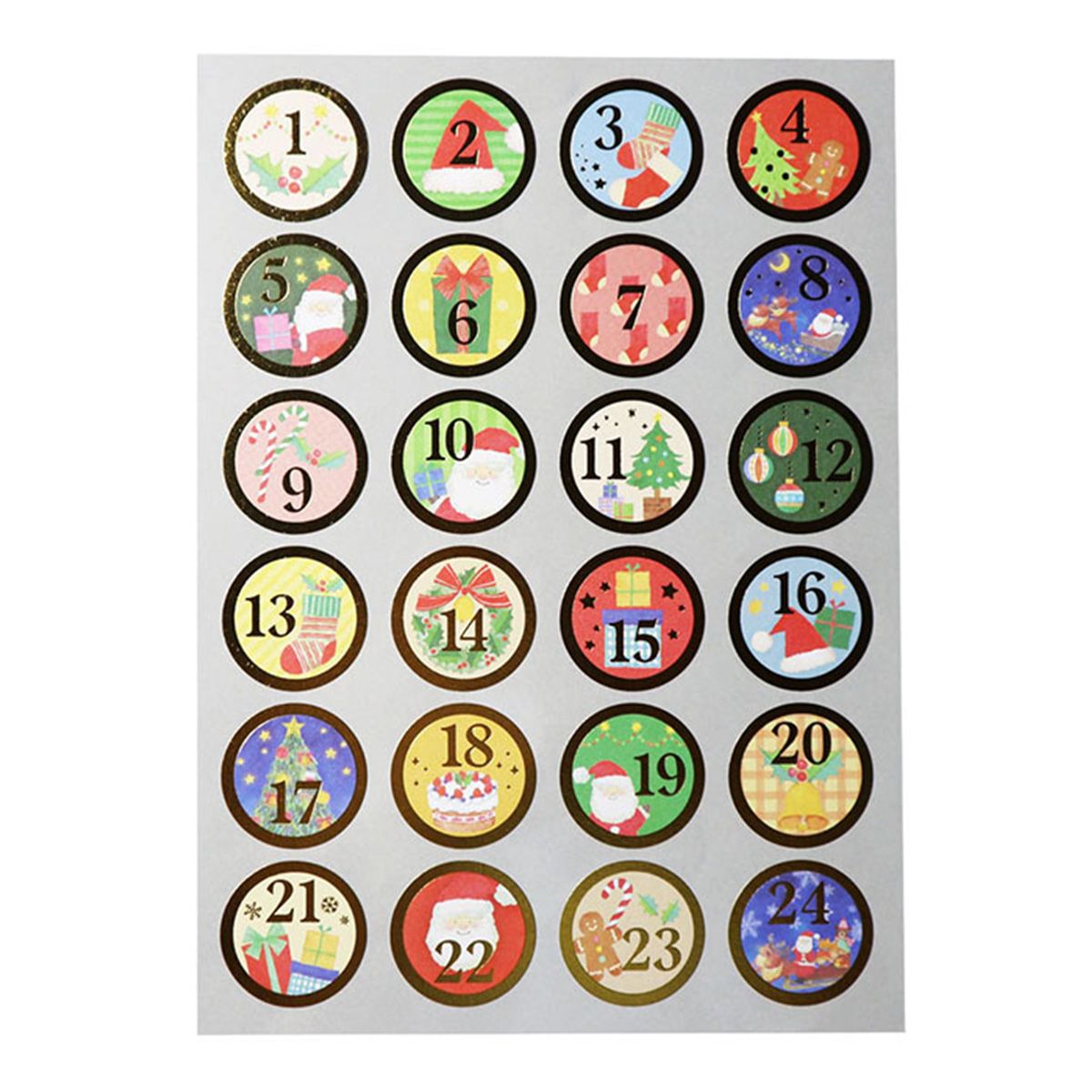 【OUTLET】クリスマス アドベントシール 24片ハッピーホリデー 304581