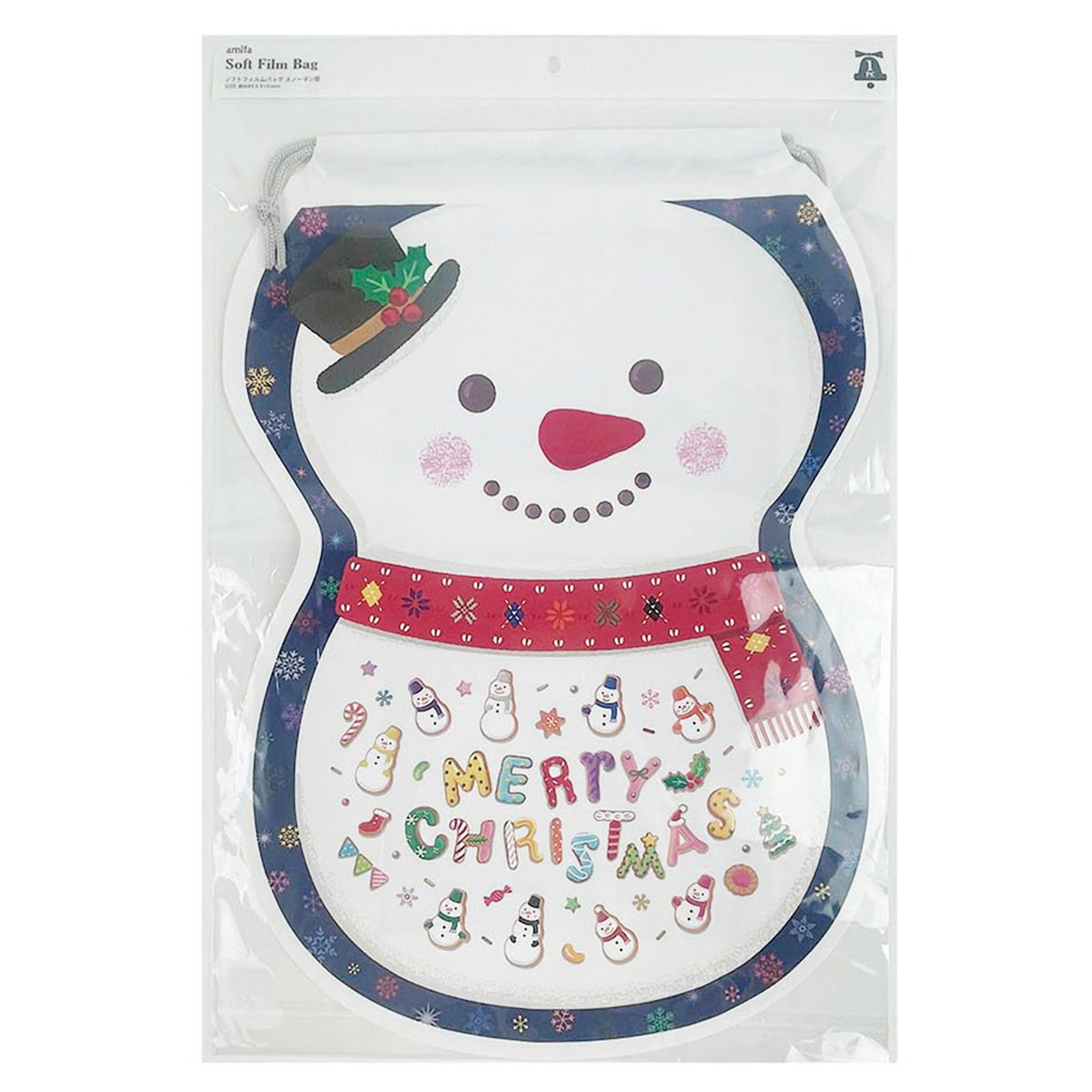 【在庫限り】ギフトバッグ プレゼント用袋 ソフトフィルムバッグ スノーマン型 キッズ 304612