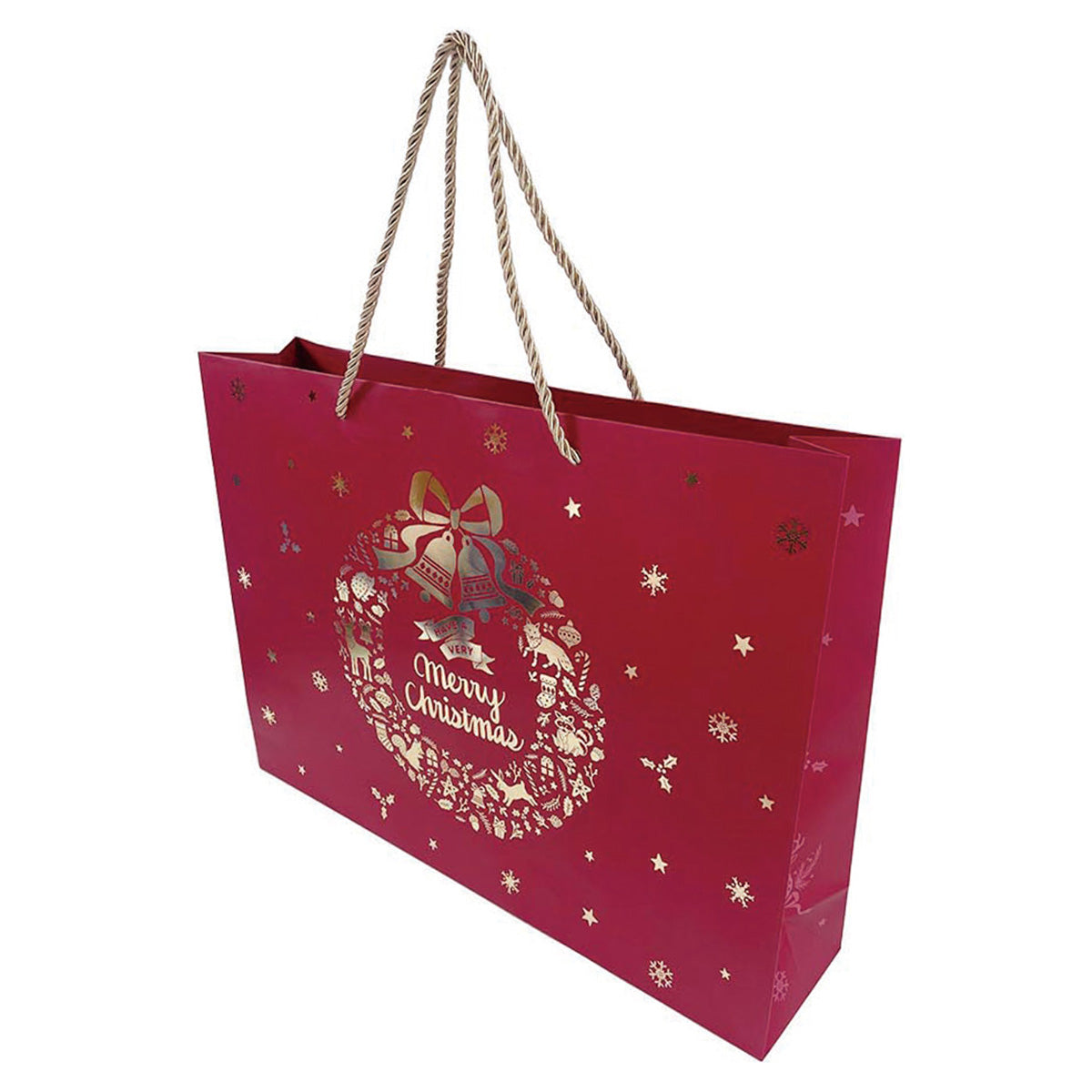 【OUTLET】ギフトバッグ クリスマス ハンドルバッグ L 横 クリスマスフォレスト 304617