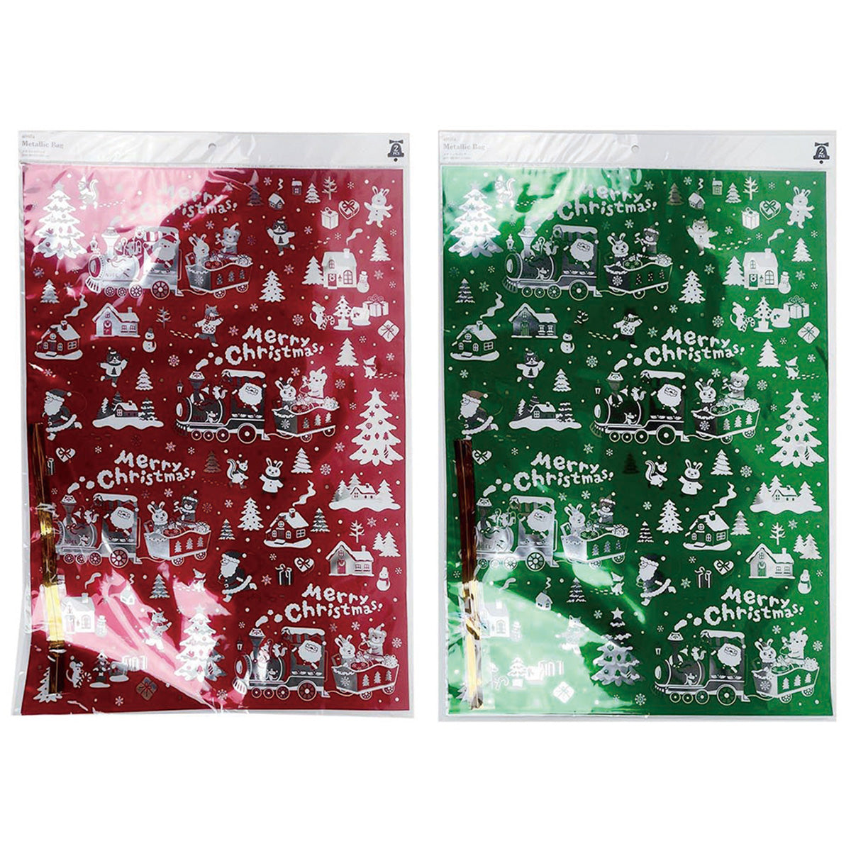 【OUTLET】ギフトバッグ プレゼント用袋 メタリックバッグ LL 2P キッズ 304626