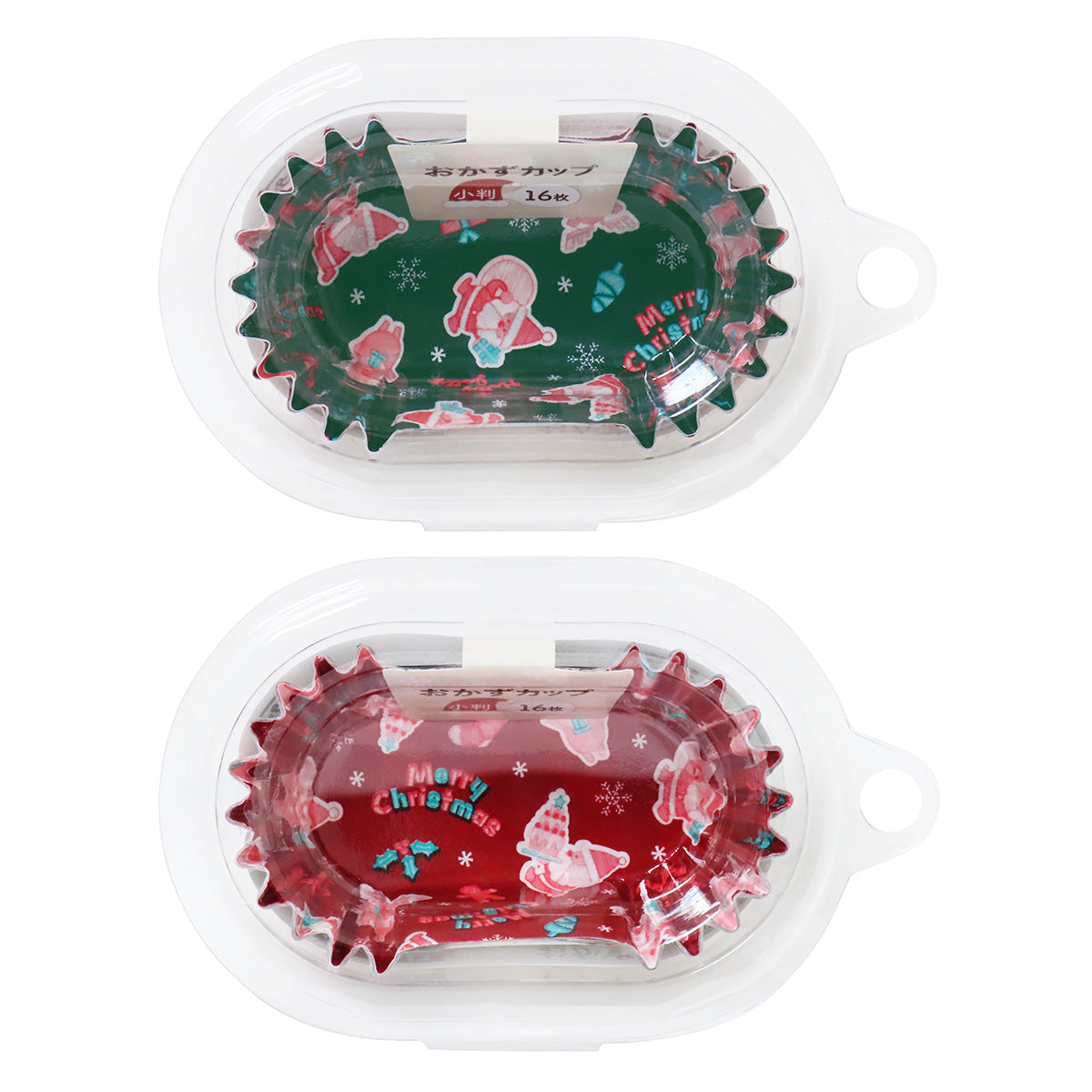 【OUTLET】お弁当カップ おかずカップ 刺繍クリスマス柄 小判 16枚 304682