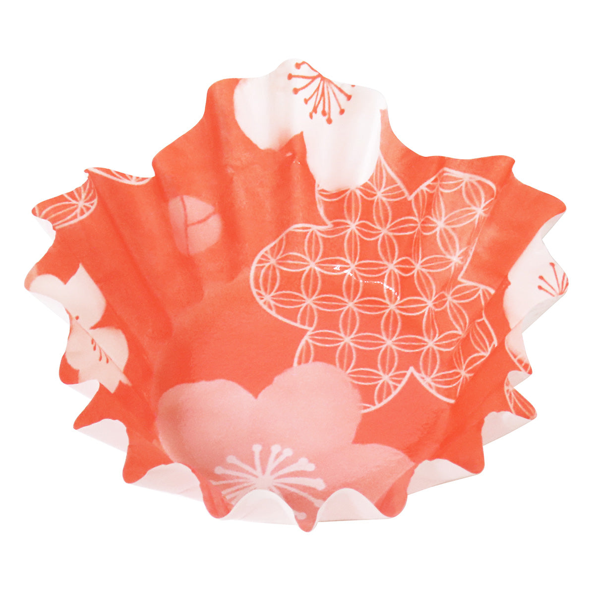 【OUTLET】おかずカップ お弁当カップ 花型 水彩うめ柄 小 22枚 304876