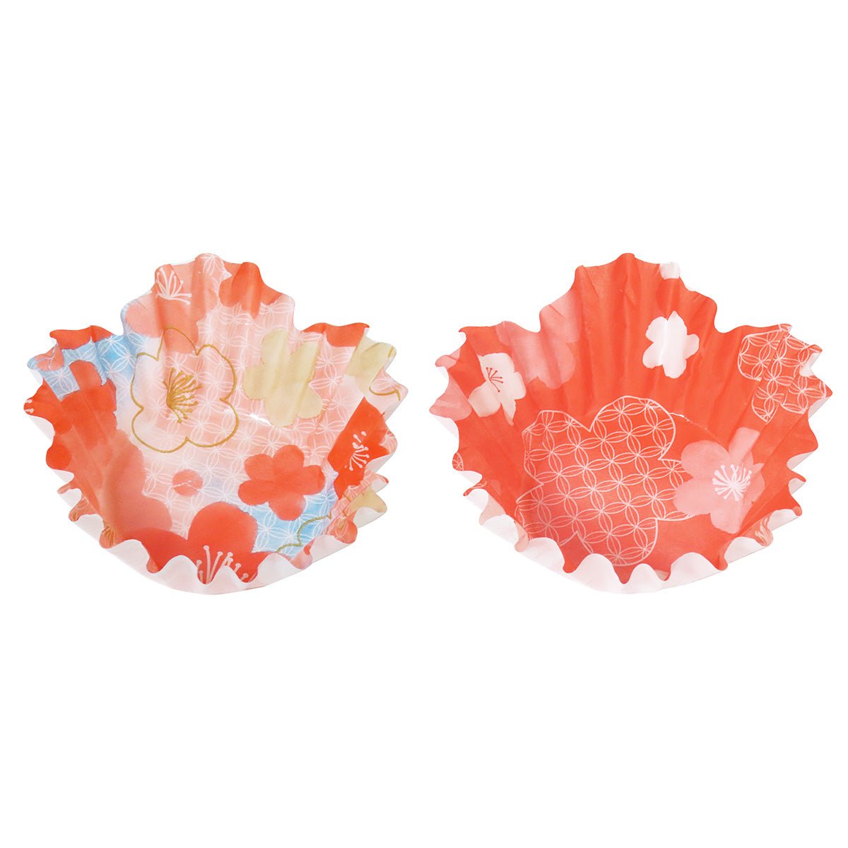 【OUTLET】おかずカップ お弁当カップ 花型 水彩うめ柄 大 12枚 304877