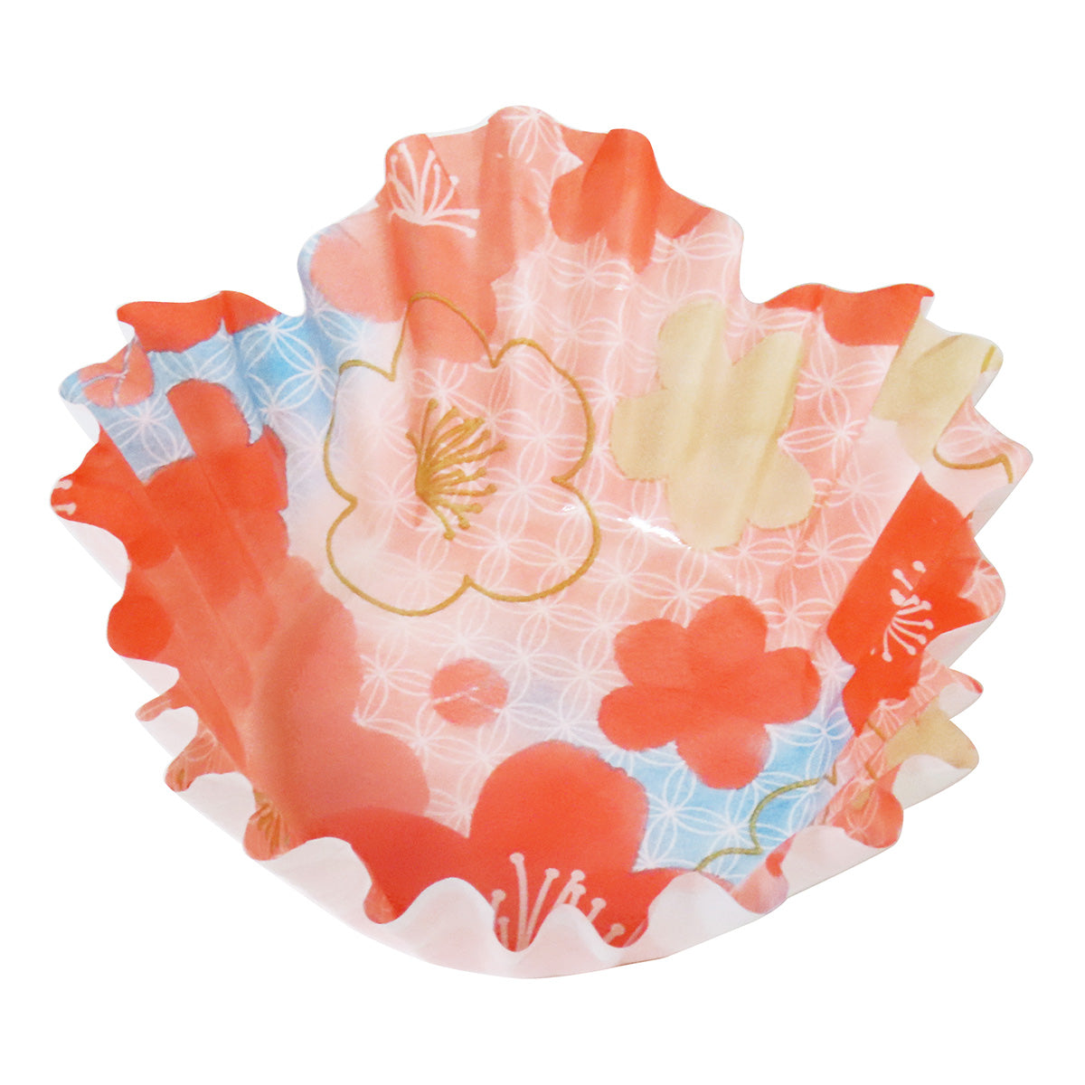 【OUTLET】おかずカップ お弁当カップ 花型 水彩うめ柄 大 12枚 304877