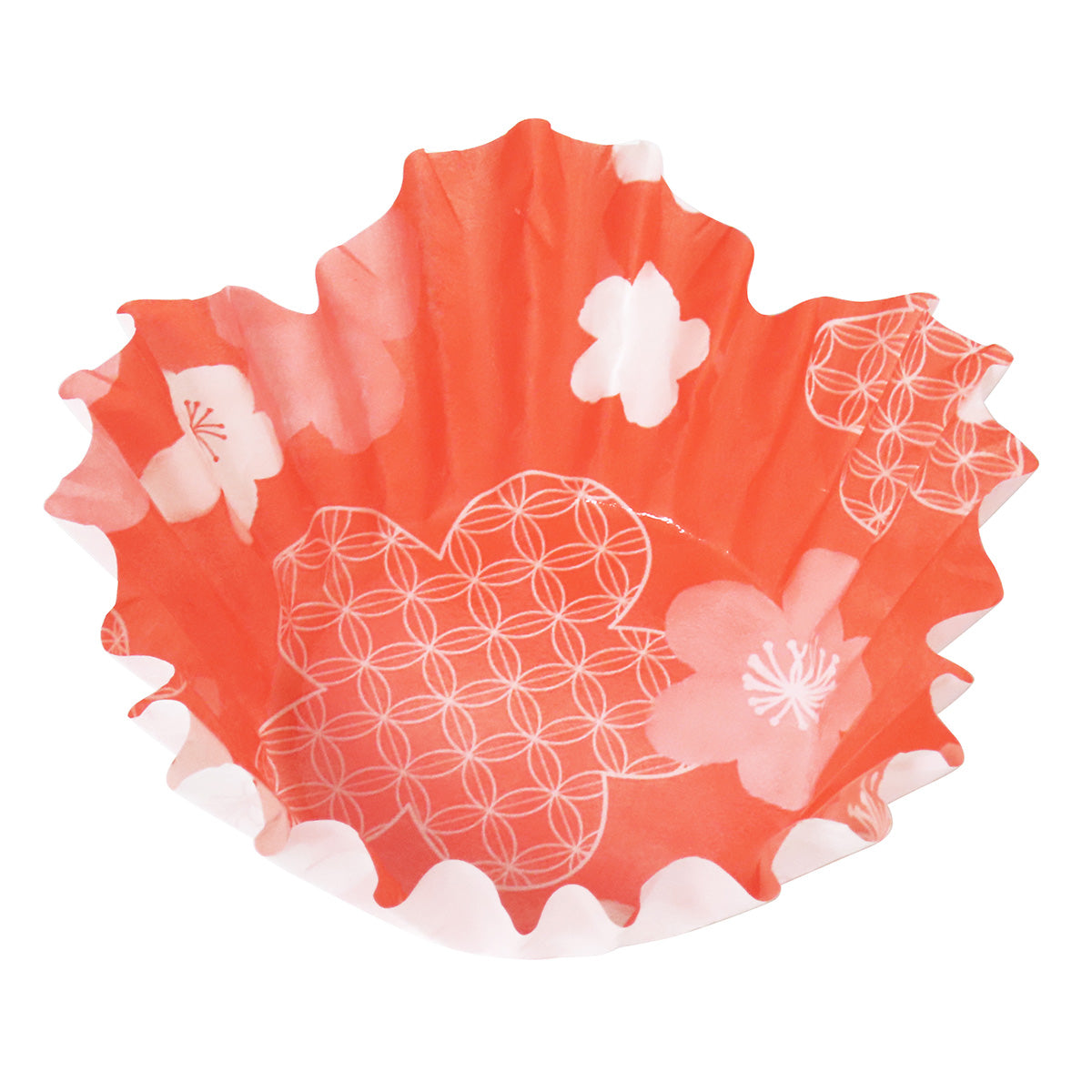 【OUTLET】おかずカップ お弁当カップ 花型 水彩うめ柄 大 12枚 304877