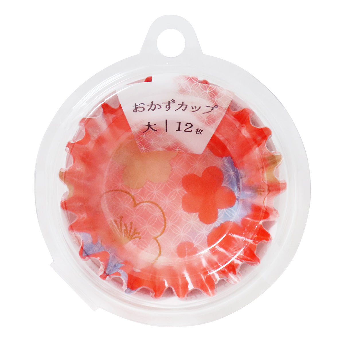 【OUTLET】おかずカップ お弁当カップ 花型 水彩うめ柄 大 12枚 304877