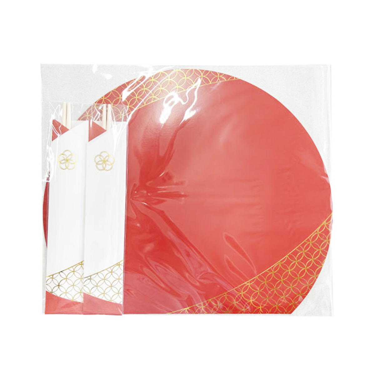 お祝い箸お膳敷セット2組 紅文様 305187