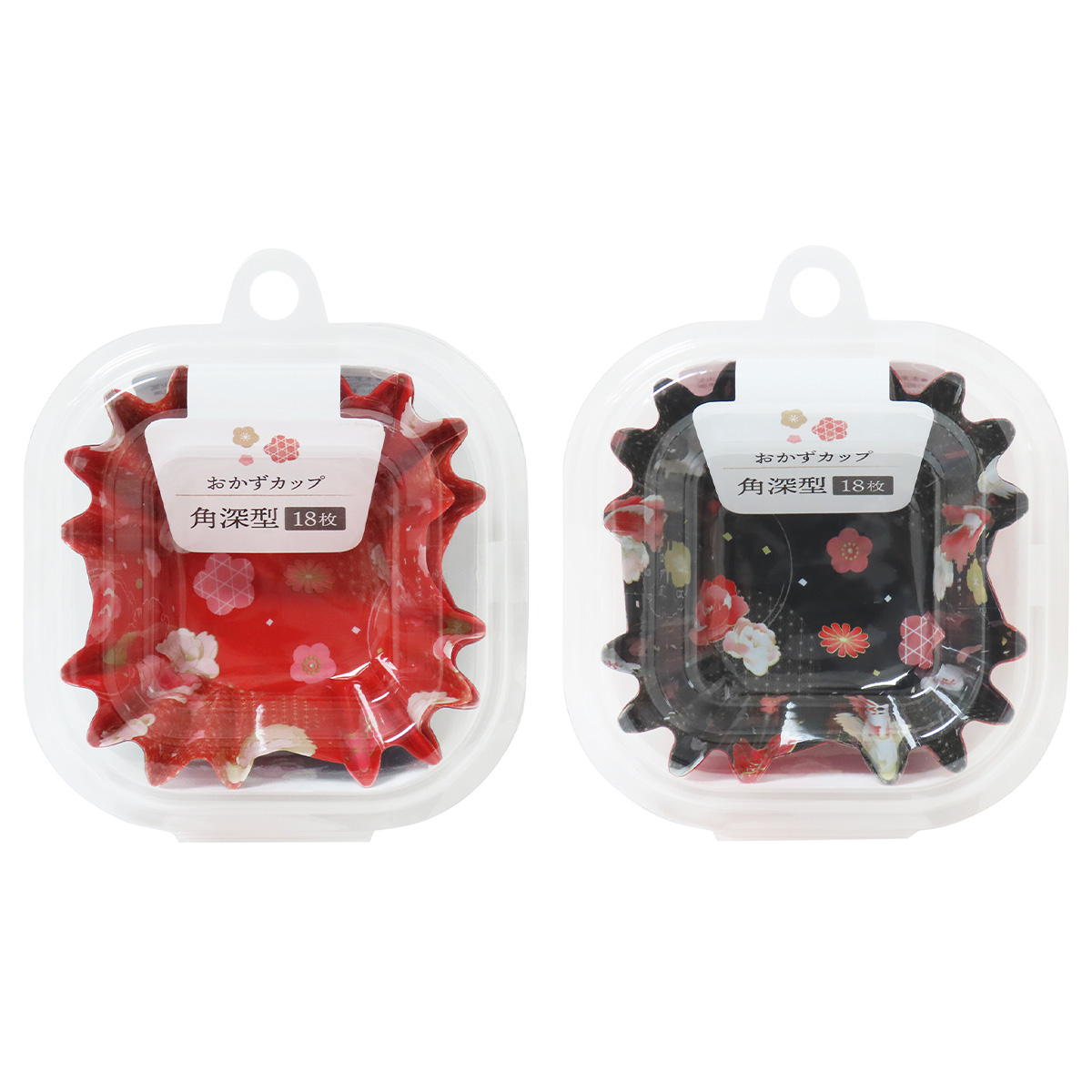 おかずカップ花みやび柄角深型18枚 305190
