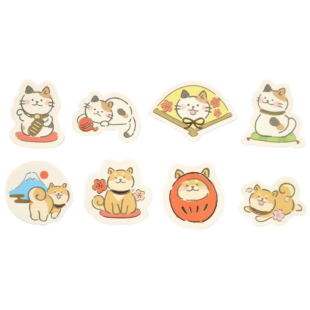 フレークシール 24P しばねこ和柄 305254