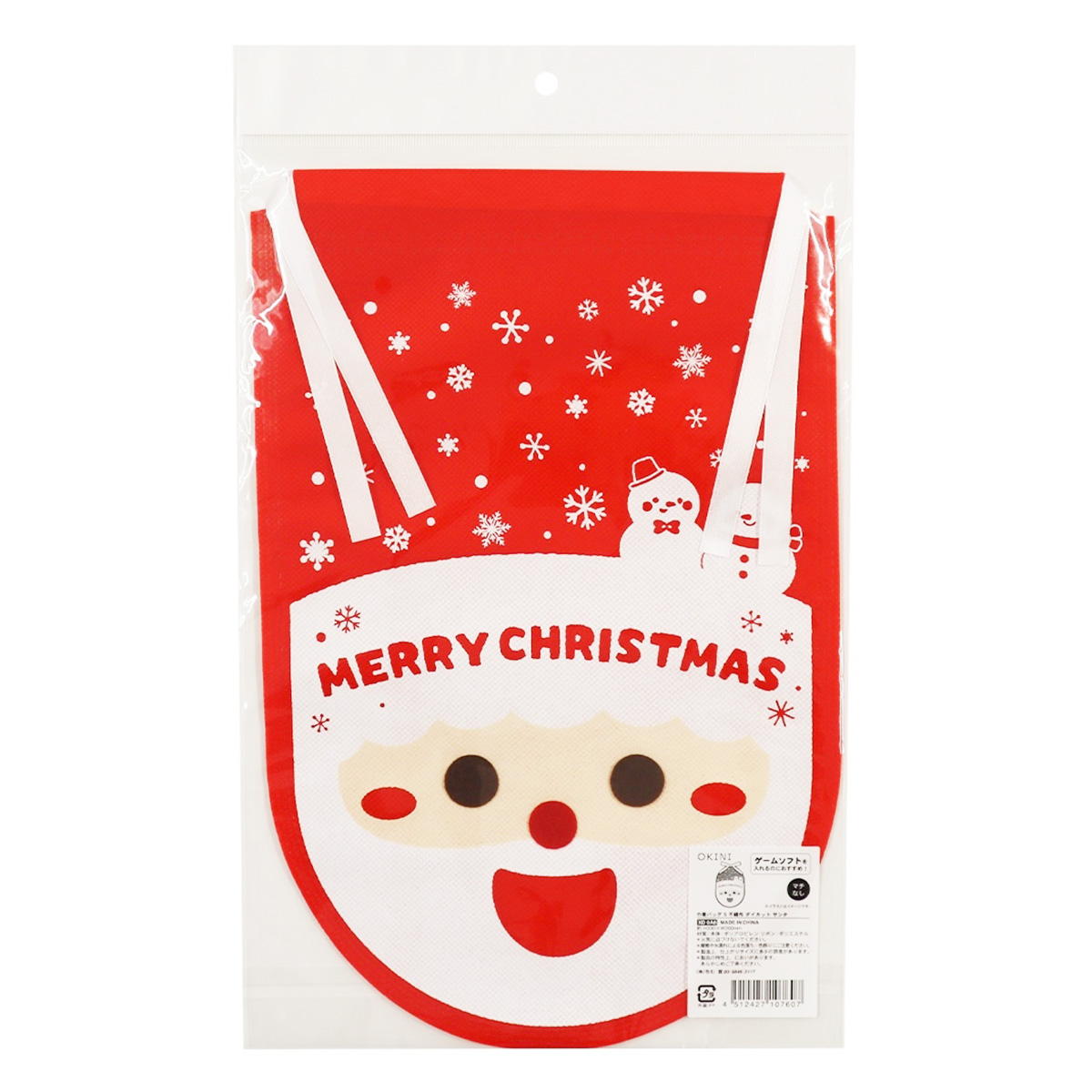 巾着バッグ S 不織布 ダイカット サンタ 305326