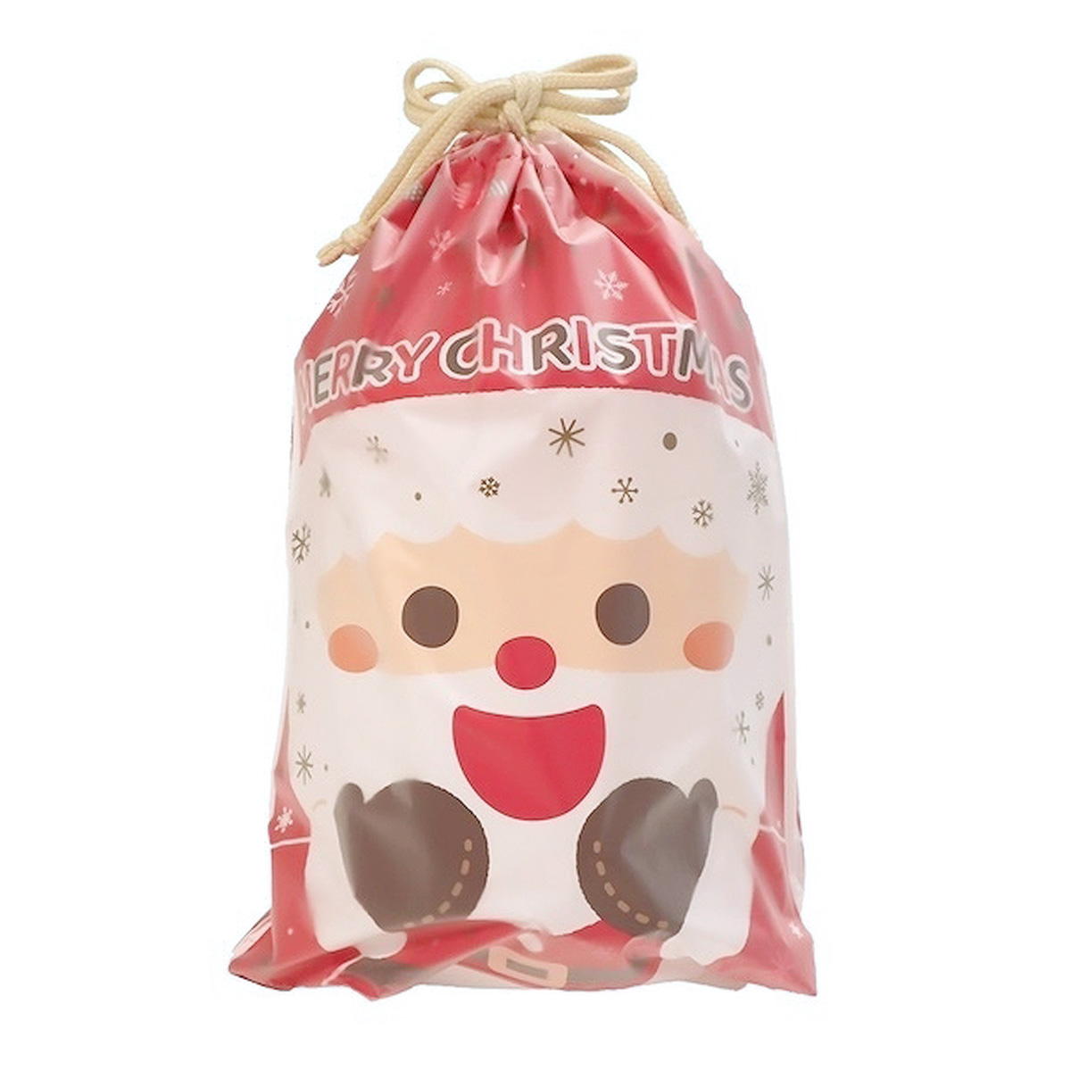 巾着バッグ M PE マチ付 サンタ 305328