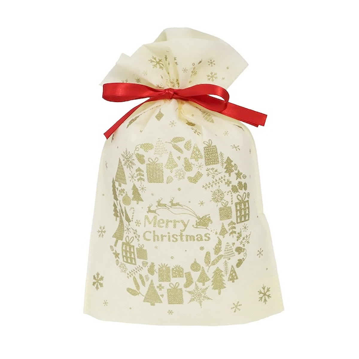 巾着バッグ L 不織布 マチ付 シャイニーリース 305329