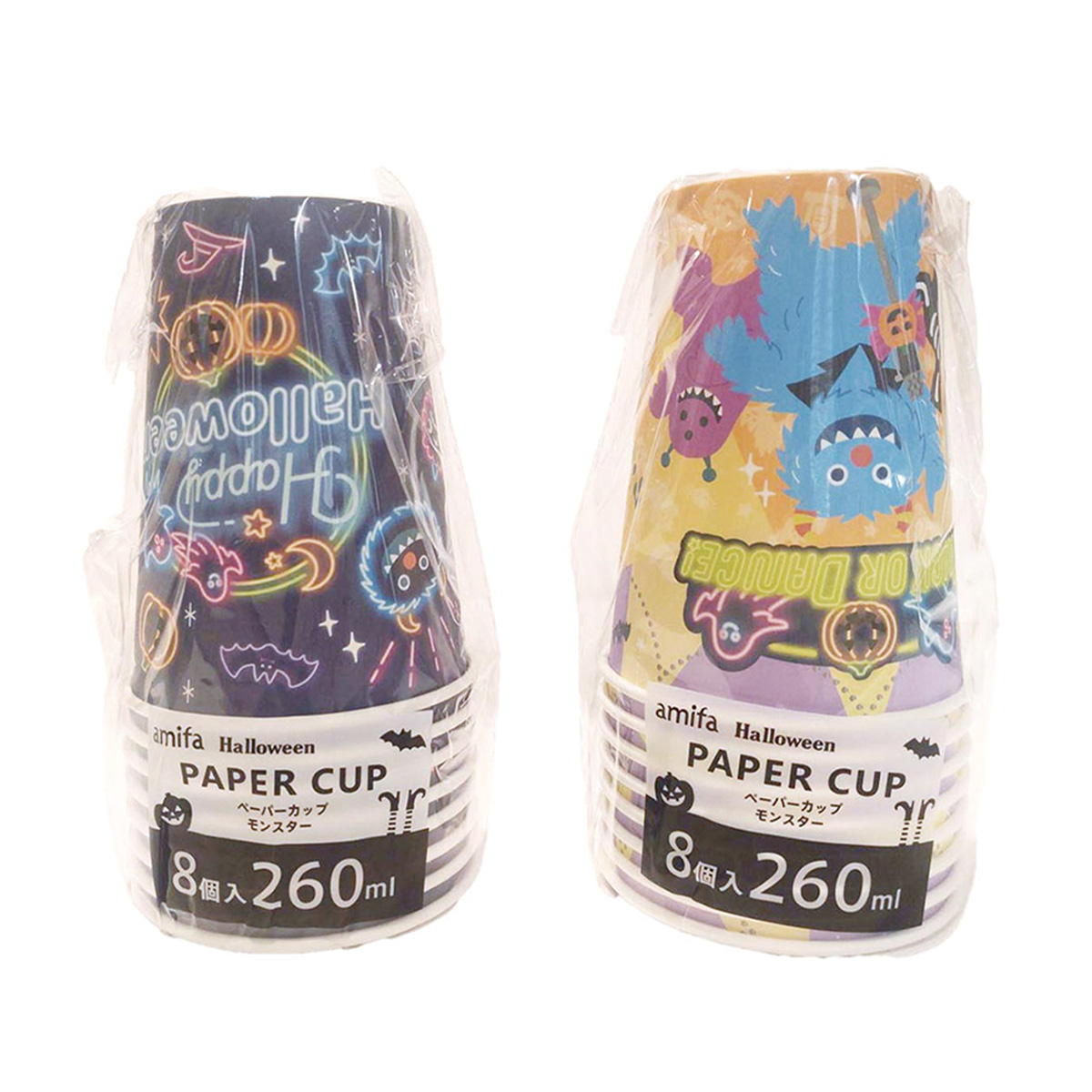 【在庫限り】ペーパーカップ 260ml 8P モンスター 306212