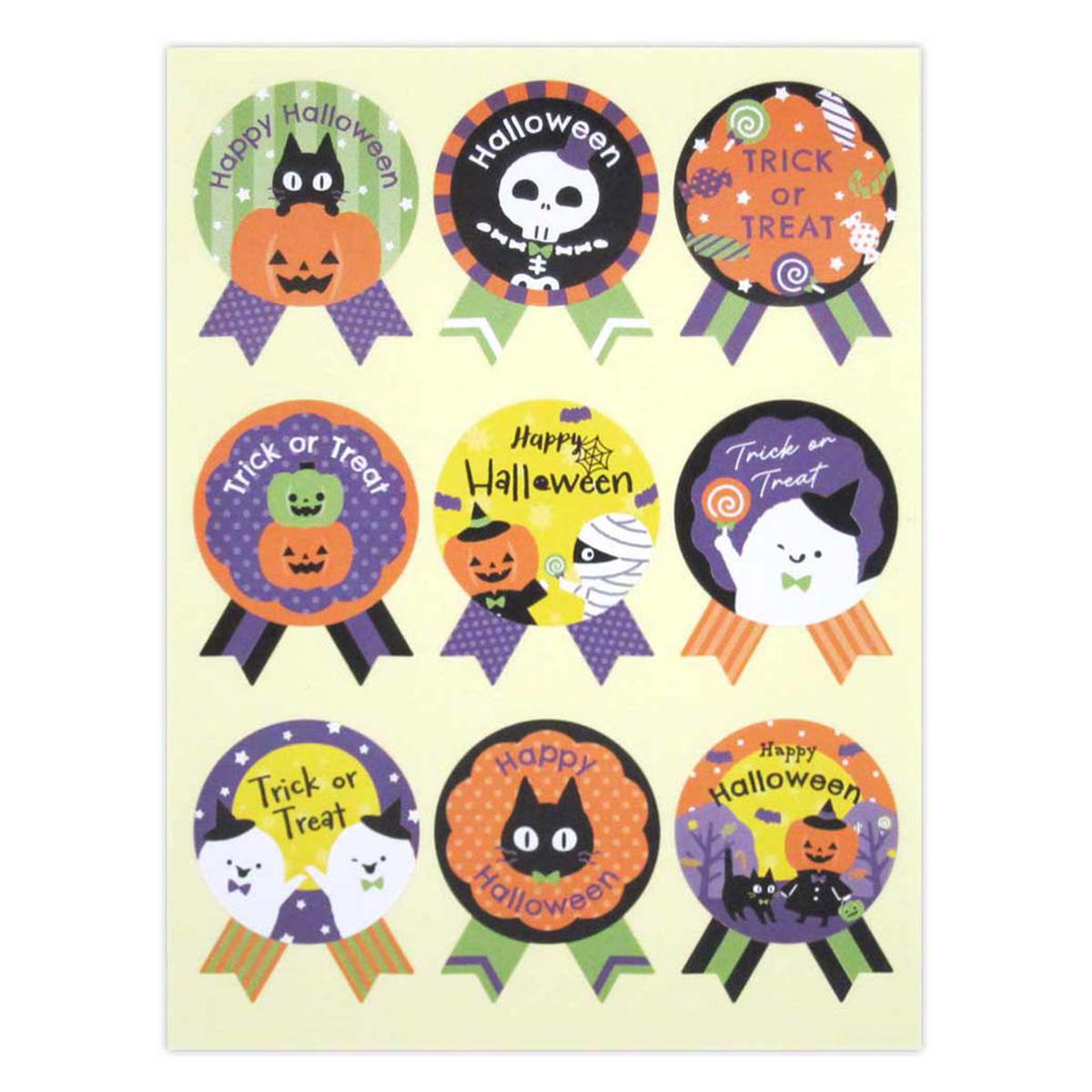 【在庫限り】リボンシール ハロウィンタイム HB 54片 306312