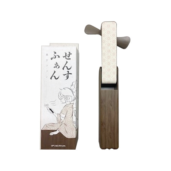 【OUTLET】ハンディファン 扇風機 ポータブル扇風機 扇子ファン麻の葉 306418