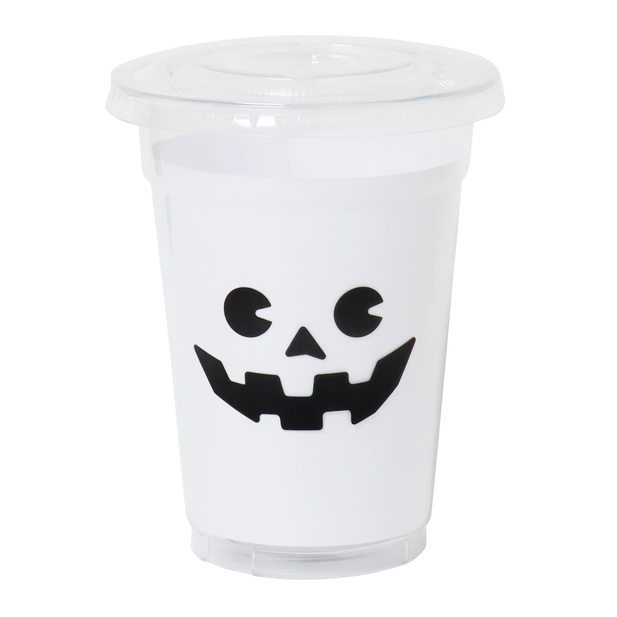 【OUTLET】フタ付きクリアカップ420ml 3P エンジョイハロウィン 307165