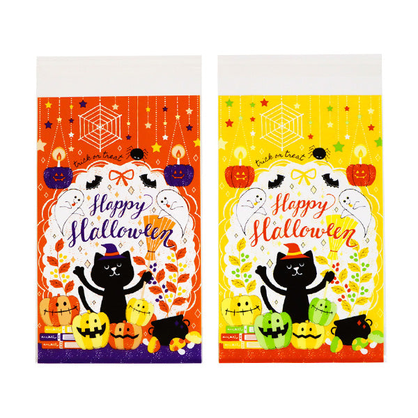 【OUTLET】ビニールBAG M糊付6P黒猫ハロウィン 307222